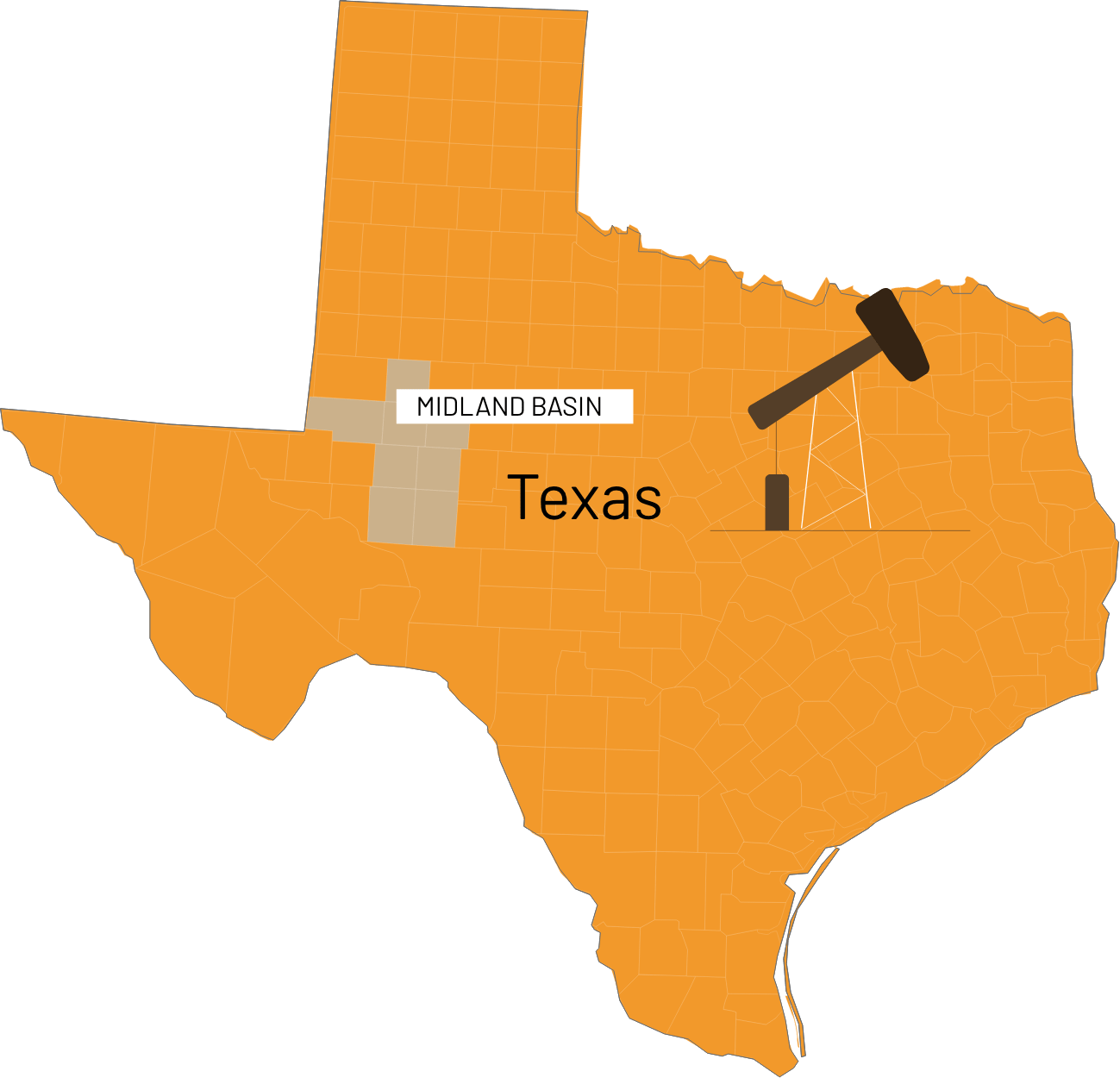 Acquisition Map Midland Basin / Texas